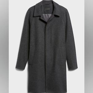 Banana Republic Italian Melton Car Coat Heather Grey Small
